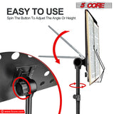 5Core Music Stand For Sheet Music Portablr Folding Tripod + Detachable Mic Holder