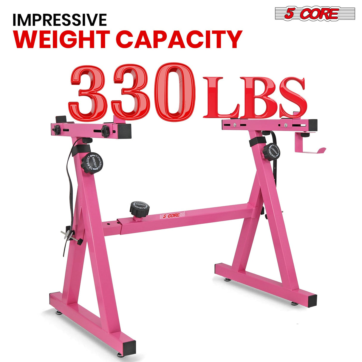 5Core Keyboard Stand Z Style Heavy Duty Sturdy Piano Riser Height Adjustable Holder PINK