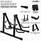 5Core Double Guitar Stand Floor Adjustable A Frame Folding Acoustic Electric Guitars Holder Stands