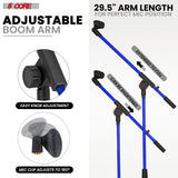 5Core Tripod Mic Stand Heavy Duty Adjustable Holder Floor Microphone Boom Arm DARK BLUE