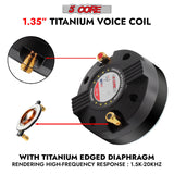 5 Core Compression Driver Titanium Voice Coil 200W Peak Audio Horn Speaker Tweeter System Super Loud