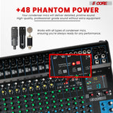 5Core Audio DJ Mixer 20 Channel Sound Board Console w 24 SPX Effect 48V Phantom Power