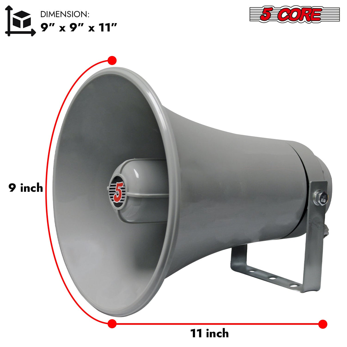 5Core PA Horn Loud Speaker 9 Inch Outdoor Indoor 20W 8 Ohm Multi Purpose Loudspeaker