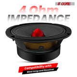 5Core 6.5 Inch Midrange Car Door Speaker 360W Subwoofer w Aluminum Bullet 4Ω Sub Woofer