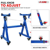 5Core Keyboard Stand Z Style Sturdy Adjustable Electric Piano Riser Holder With Wheels BLUE