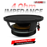 5 CORE 10 Inch Subwoofer Speaker 600W Max 4 Ohm Full Range Replacement DJ Bass Loudspeaker