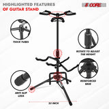 5Core Guitar Stand Floor Tripod  Portable Adjustable Multi Guitars Holder 3N1