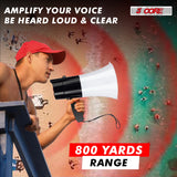 5Core Megaphone Bullhorn Speaker 30W LED Bull Horn Battery Power Cheer Megafono 800 Yard