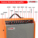 5 Core Guitar Amp For Electric Bass Acoustic Portable Amplifier Practice Amplificador 40W Orange