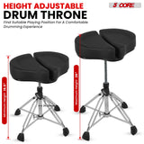 5Core Drum Throne Sponge Padded Guitar Stool Drummer Seat for Adults & Kids