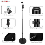 5Core Universal Microphone Stand Height Adjustable 35 to 57" Round Base Floor Mic Holder Metal Build