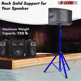 5Core Speaker Stand Tripod Tall Adjustable 72 Inch DJ Pole Mount Studio Monitor Stands BLUE