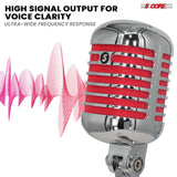 5Core Vintage Microphone Classic Dynamic Professional XLR Studio Retro Style Mic RED