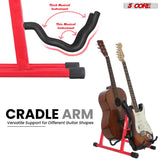 5Core Double Guitar Stand Floor Adjustable A Frame Folding Acoustic Electric Guitars Holder Stands