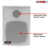 5Core Outdoor Speakers Stereo In Wall 100W Peak Passive Home Audio System