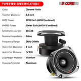 5Core Tweeters Speakers Car Audio Pair 600W Peak 3.5 Inch Super Tweeter Bullet