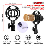 5Core Recording Microphone Podcast Bundle Professional Condenser Cardioid Mic Kit w Boom Arm