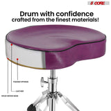 5Core Drum Throne Padded Guitar Stool Saddle Drummer Seat for Adults & Kids