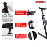 5 Core Keyboard Stand Z Style Height Adjustable Sturdy Piano Riser Lift Holder Stands BLACK