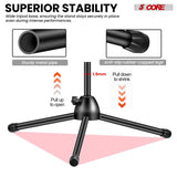 5Core Tripod Mic Stand Heavy Duty Adjustable Holder Floor Microphone Boom Arm BLACK