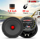 5Core 6.5 Inch Midrange Car Door Speaker 360W Subwoofer w Aluminum Bullet 4Ω Sub Woofer