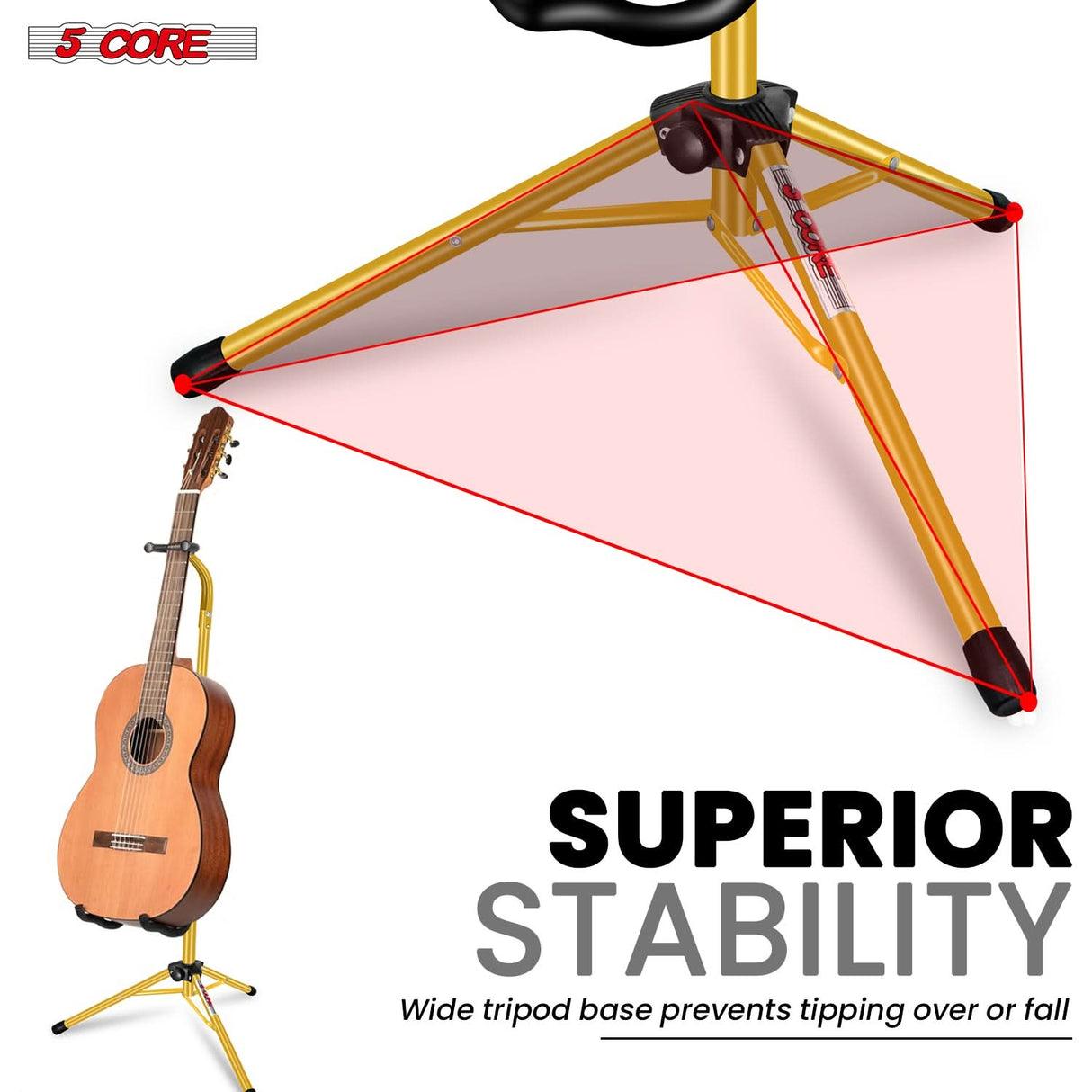 5Core Guitar Stand Floor Foldingholder Soporte Para Guitarra for Acoustic Electric Bass