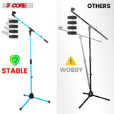 5Core Tripod Mic Stand Heavy Duty Adjustable Holder Floor Microphone Boom Arm SKY BLUE