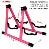 5Core Double Guitar Stand Floor Adjustable A Frame Folding Acoustic Electric Guitars Holder Stands