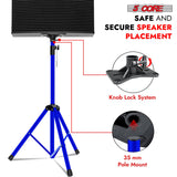 5Core Speaker Stand Tripod Tall Adjustable 72 Inch DJ Pole Mount Studio Monitor Stands BLUE