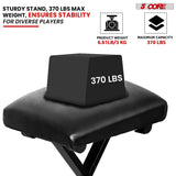 5Core Keyboard Stand Double X Style Adjustable Piano Riser + Keyboard Piano Bench