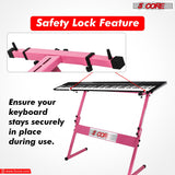 5 Core Keyboard Stand Z Style Height Adjustable Sturdy Piano Riser Lift Holder Stands PINK