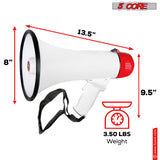 5Core Megaphone Bullhorn Speaker 40W Bull Horn Rechargeable Cheer Megafono 1000 Yards