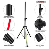 5Core Speaker Stand Tripod w RGB  Lights Adjustable 72 Inch DJ Studio Monitor Stands