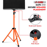 5Core Speaker Stand Tripod Tall Adjustable 72 Inch DJ Pole Mount Studio Monitor Stands ORANGE