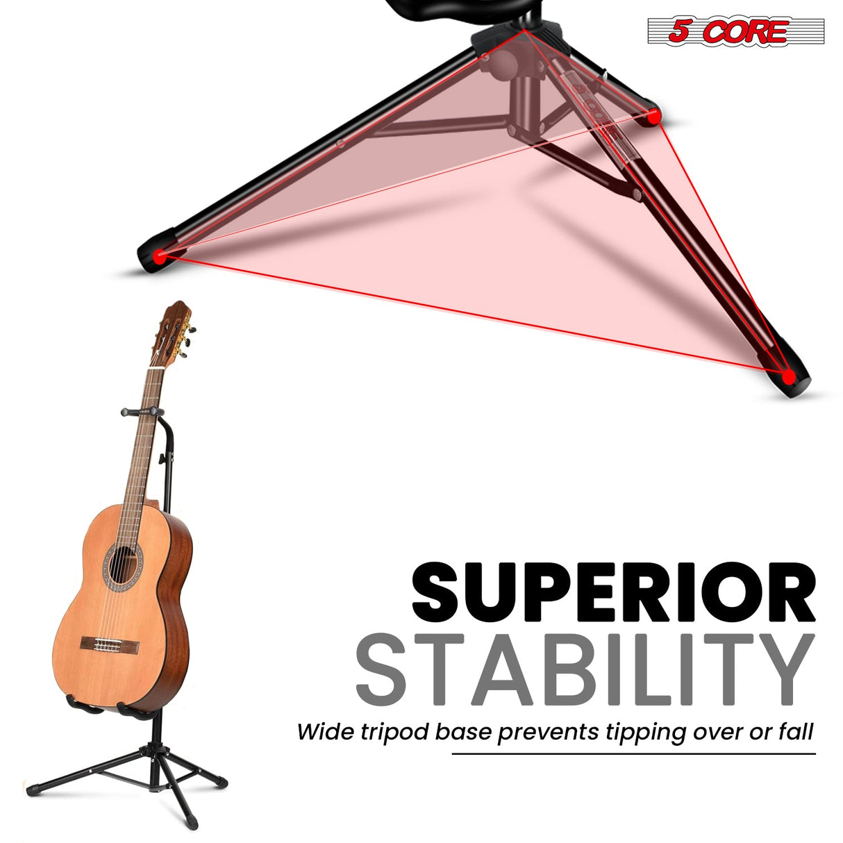 5Core Guitar Stand Floor Foldingholder Soporte Para Guitarra for Acoustic Electric Bass