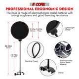 5Core Recording Microphone Podcast Bundle Professional Condenser Cardioid Mic Kit w Boom Arm