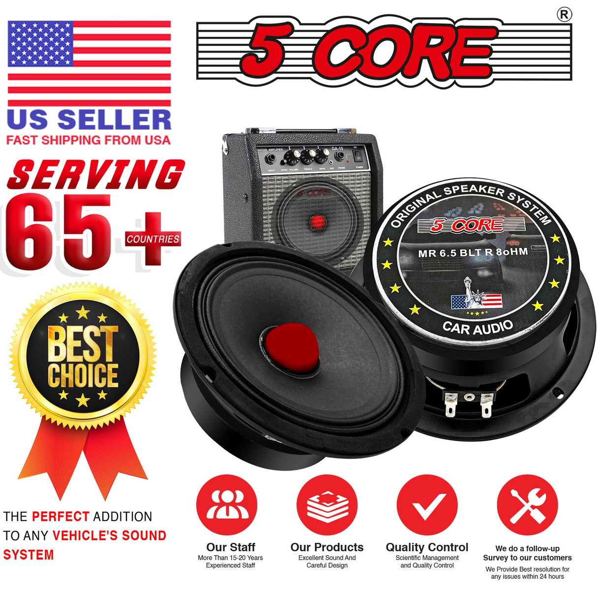 5 CORE 8 Inch Guitar Raw Speakers for Amplifier Cabinet 190W RMS 580W PMPO 8 Ohm