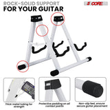 5Core Double Guitar Stand Floor Adjustable A Frame Folding Acoustic Electric Guitars Holder Stands