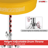 5Core Drum Throne Padded Adjustable Guitar Stool Drummer Seat for Adults & Kids YELLOW