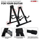 5Core Double Guitar Stand Floor Adjustable A Frame Folding Acoustic Electric Guitars Holder Stands