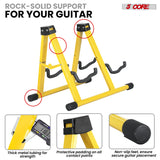 5Core Double Guitar Stand Floor Adjustable A Frame Folding Acoustic Electric Guitars Holder Stands