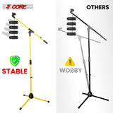 5Core Tripod Mic Stand Heavy Duty Adjustable Holder Floor Microphone Boom Arm YELLOW