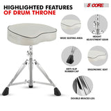 5Core Drum Throne Padded Guitar Stool Saddle Drummer Seat for Adults & Kids