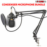 5Core Recording Microphone Podcast Bundle Professional Condenser Cardioid Mic Kit w Boom Arm