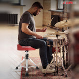 5Core Drum Throne Padded Adjustable Guitar Stool Drummer Seat for Adults & Kids RED