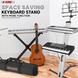 5Core Keyboard Stand 2 Tier Classic Adjustable Electric Piano Sturdy Holder SILVER