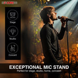 5Core Universal Microphone Stand Height Adjustable 35 to 57" Round Base Floor Mic Holder Metal Build