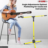 5Core Tripod Mic Stand Heavy Duty Adjustable Holder Floor Microphone Boom Arm YELLOW