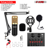 5Core Recording Microphone Podcast Bundle Professional Condenser Cardioid Mic Kit w Boom Arm