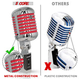 5Core Vintage Microphone Classic Dynamic Professional XLR Studio Retro Style Mic RED